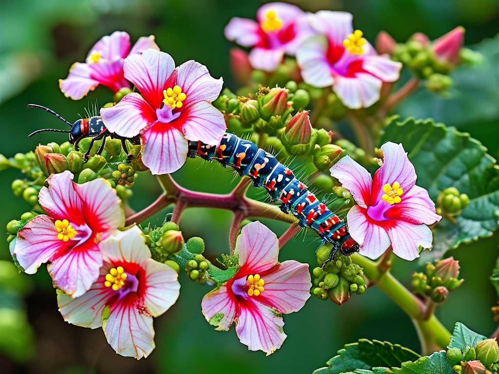 Control Caterpillars on Hibiscus: Handpicking & BT Spray