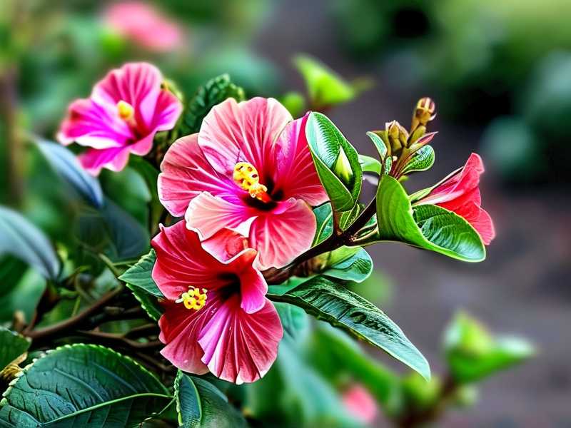 Compact Hedge Trimming Style for Row Hibiscus Plants