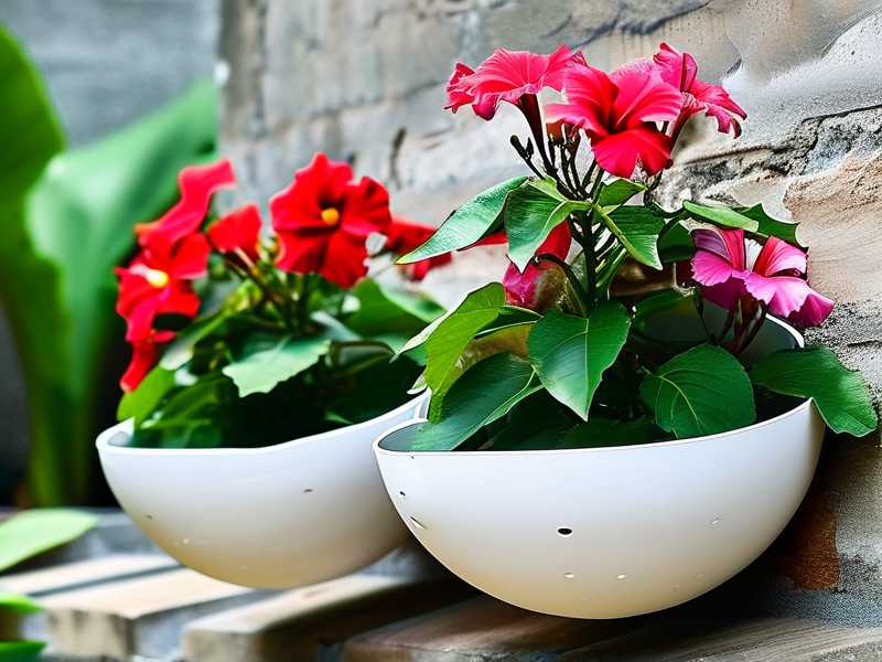 Space Saving Tiered Planters for Multiple Hibiscus
