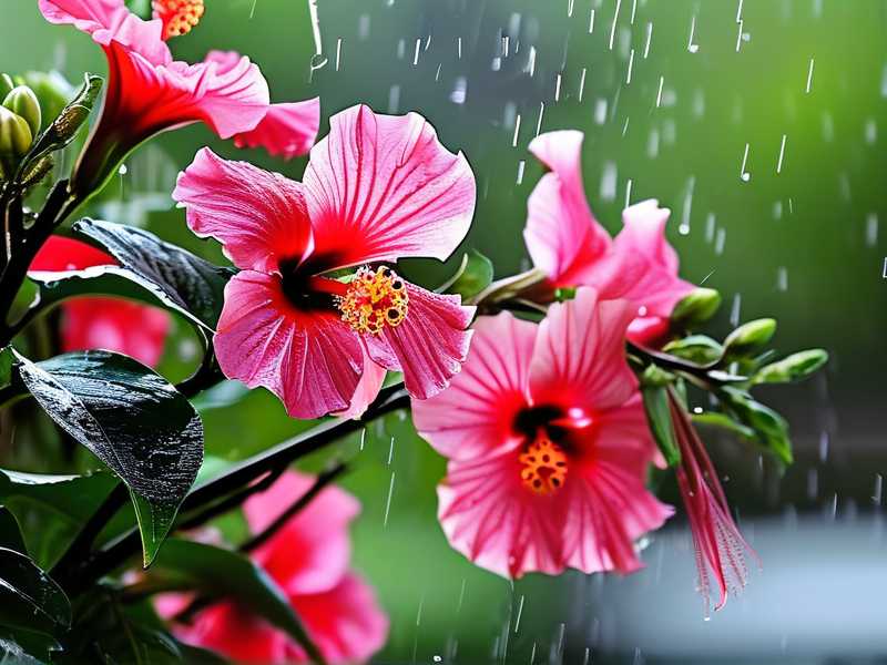 How to Block Excess Rainwater for Potted Hibiscus How to Block Excess Rainwater for Potted Hibiscus