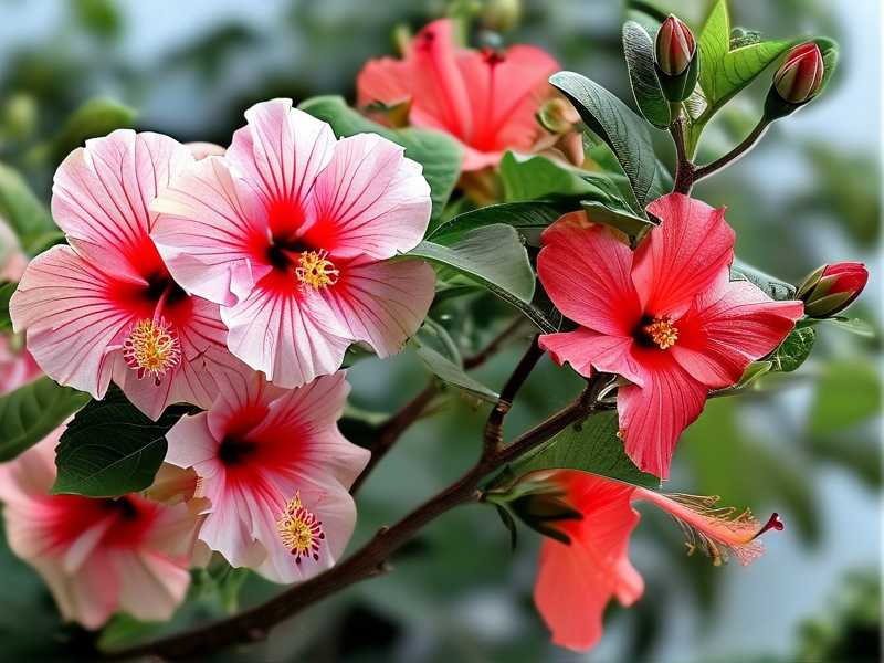 Gentle Trimming Rules for Flowering Hibiscus Branches