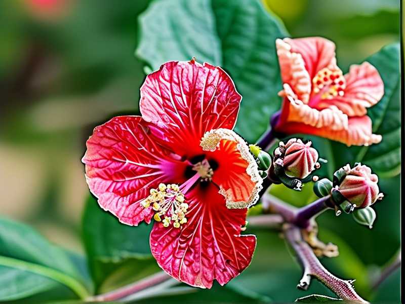 How to fix hibiscus bud scarring when caterpillars chew through unopened flower tissue