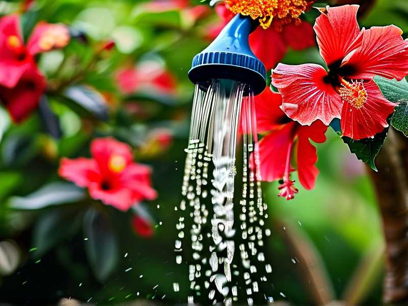 How to avoid spreading bacterial spores by watering hibiscus with overhead garden sprinklers