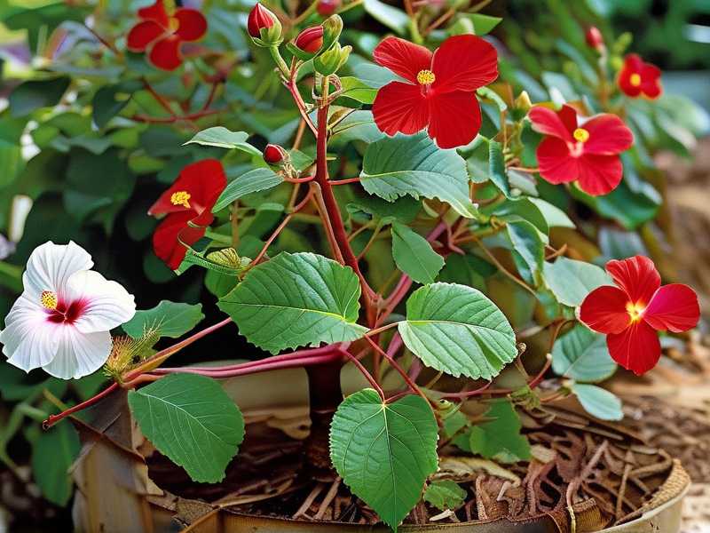 How to treat hibiscus stem rot at soil level before it fully girdles the shrub trunk base