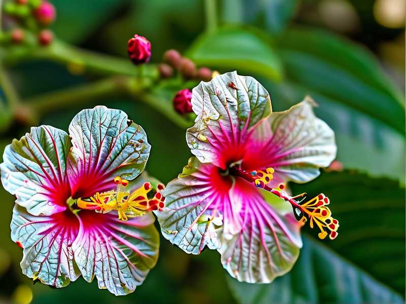 How to fix hibiscus stem oozing sap from canker triggered by insect bite punctures