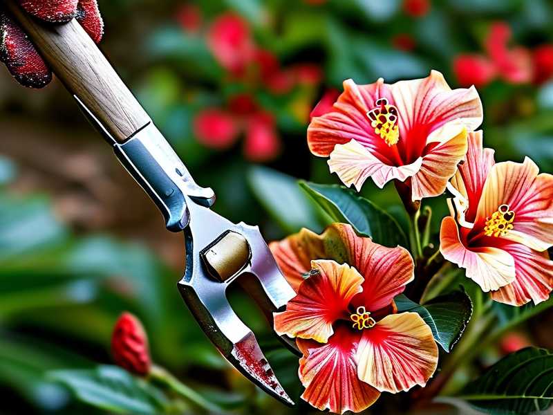 How to avoid spreading anthracnose spores with dirty pruning shears on hibiscus bushes